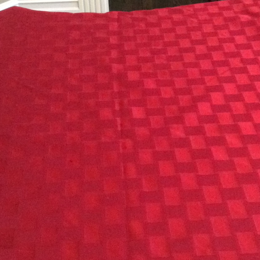 FINAL SALE PRICE Large Red Tablecloth with a Square Pattern